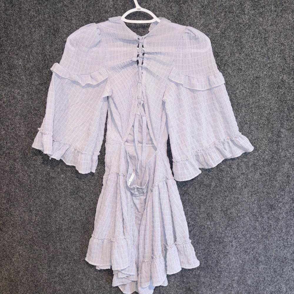 Saints + Secrets Blue Ruffles Tiered Skirt Mini Dress XS - Picture 3 of 6